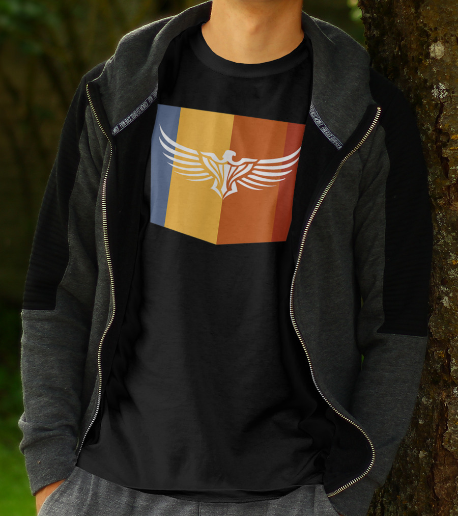 Falcon Great Eagle Winged Emblem With Tricolor Shield T-Shirt
