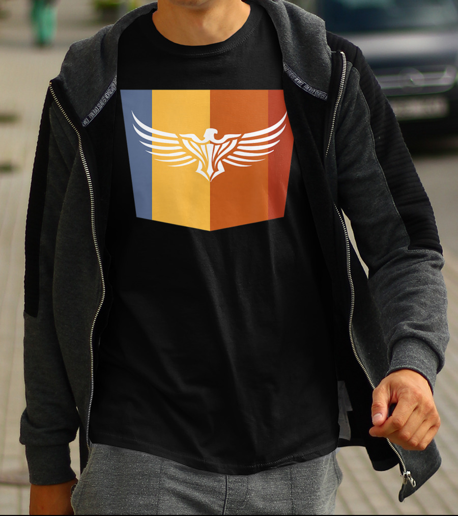 Falcon Great Eagle Winged Emblem With Tricolor Shield T-Shirt