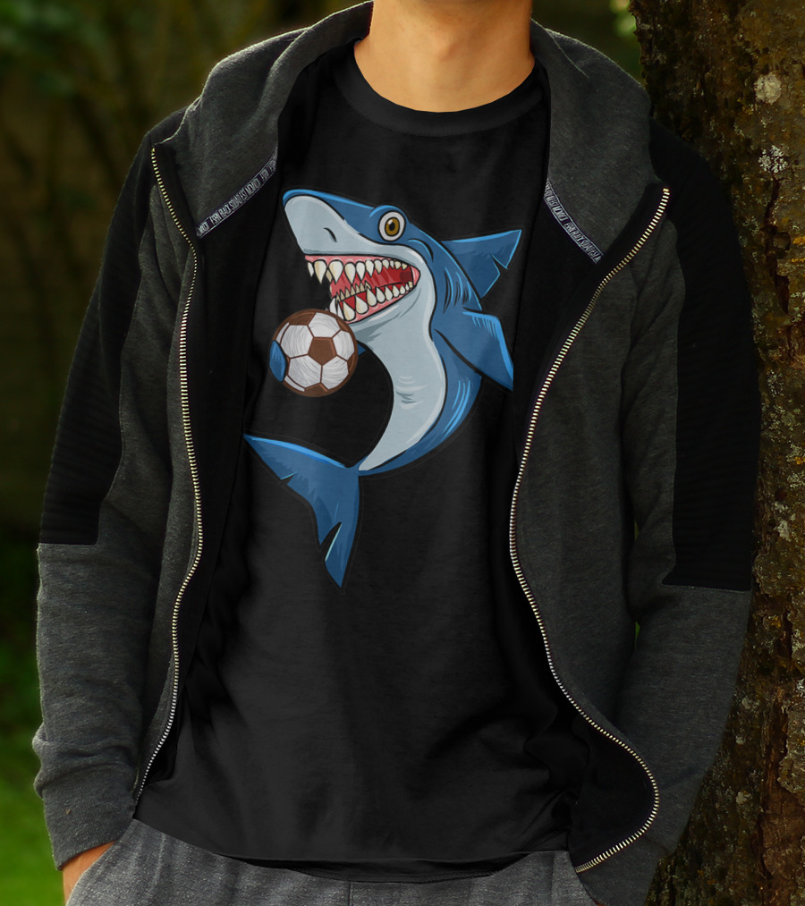 Football Sharks Love Animal Lovers Soccer Shark T-Shirt