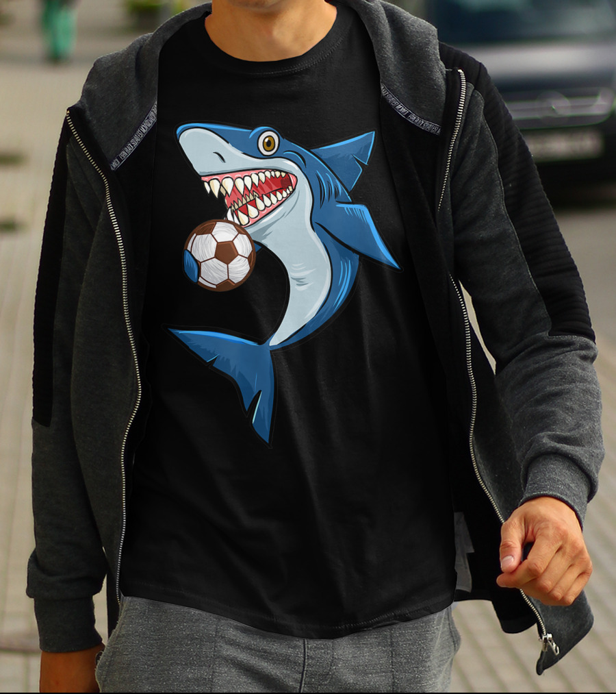 Football Sharks Love Animal Lovers Soccer Shark T-Shirt