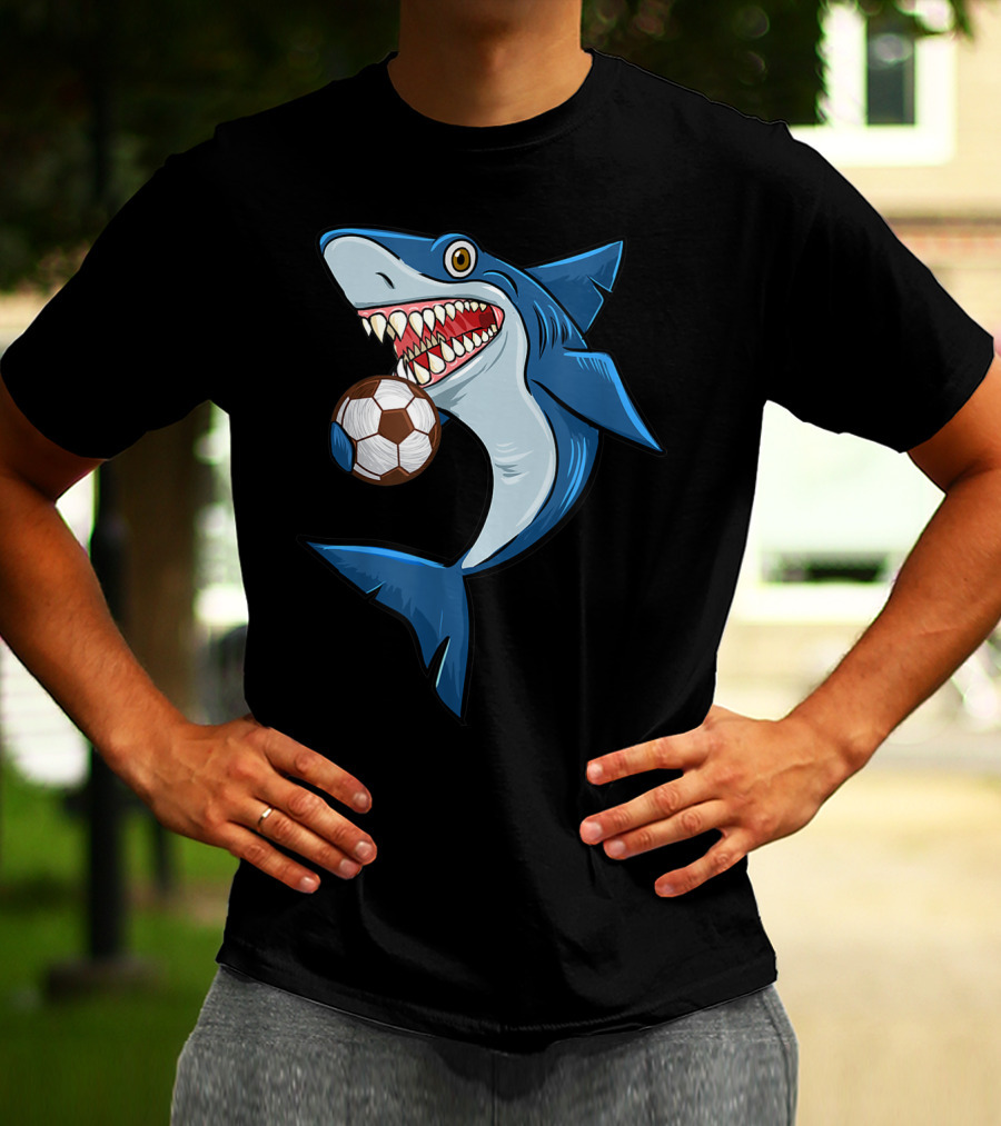 Football Sharks Love Animal Lovers Soccer Shark T-Shirt
