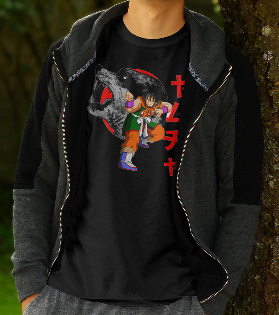 Yamcha Wolf Fang Fist Martial Arts Dragon Ball Z Japan Kanji T-Shirt