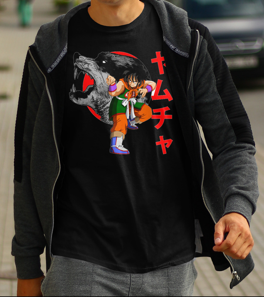 Yamcha Wolf Fang Fist Martial Arts Dragon Ball Z Japan Kanji T-Shirt