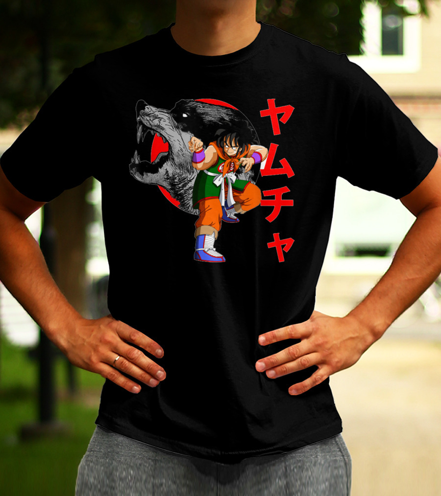 Yamcha Wolf Fang Fist Martial Arts Dragon Ball Z Japan Kanji T-Shirt