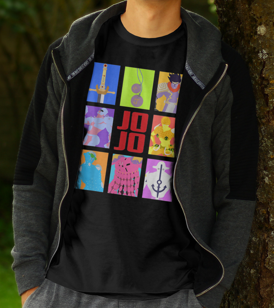JOJO's Bizarre Adventure Iconic Character And Stand Panels Collection T-Shirt