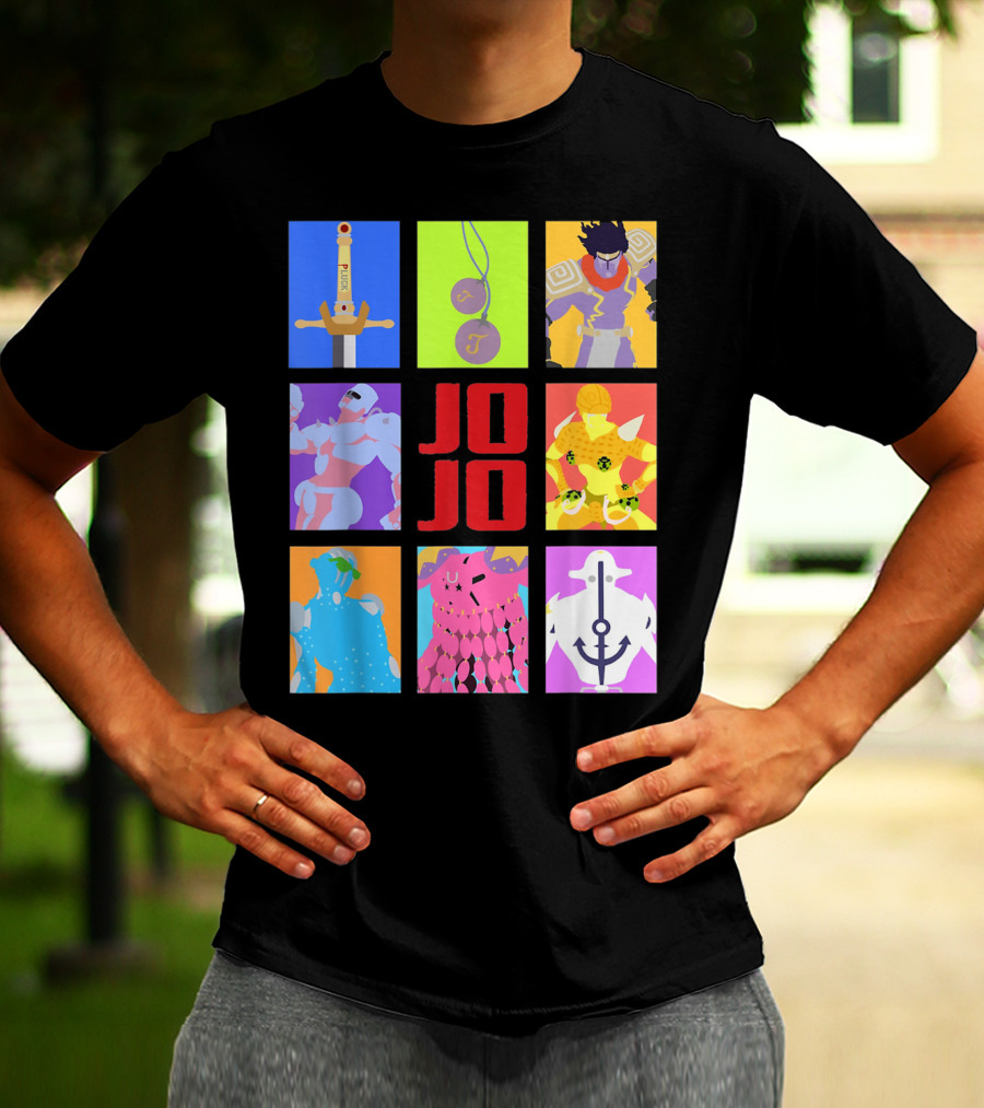 JOJO's Bizarre Adventure Iconic Character And Stand Panels Collection T-Shirt