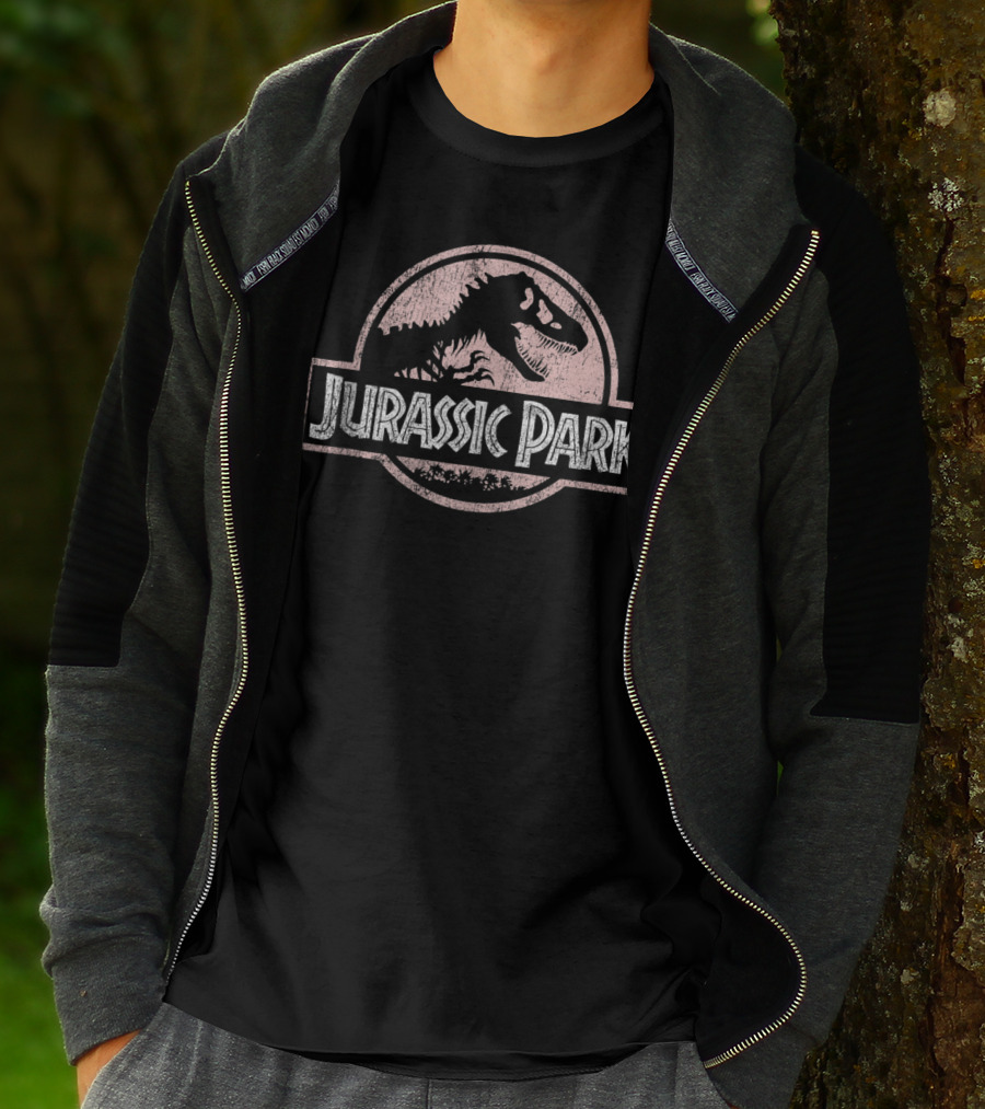 Jurassic Park Classic Peach Logo Dinosaur T-Shirt