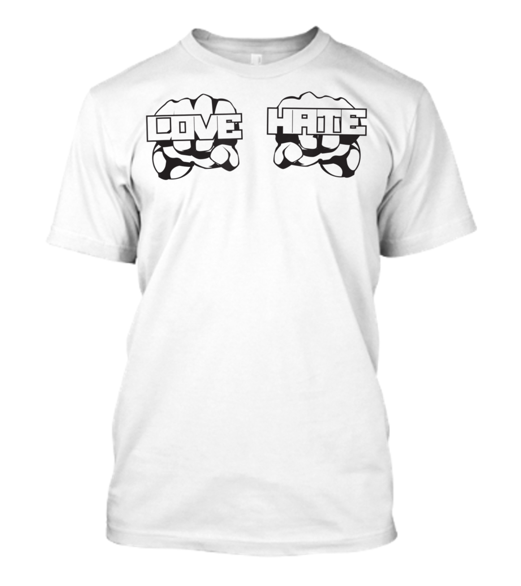 Love And Hate Rings Classic Nostalgic Do Right Knuckles T-Shirt