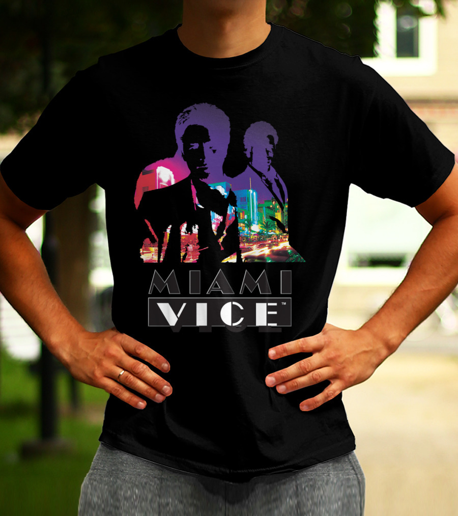Miami Vice Classic Neon Cityscape T-Shirt