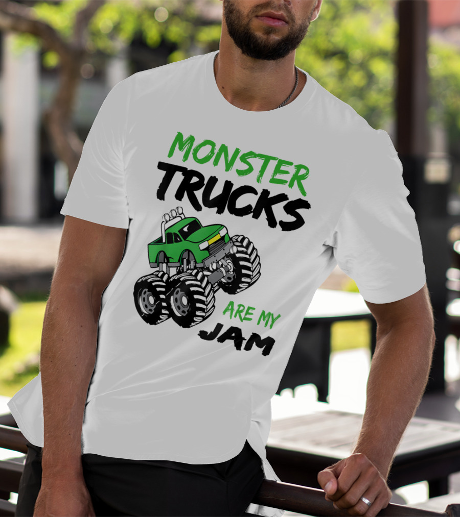 Monster Trucks Are My Jam Classic Green Racing Adventure T-Shirt