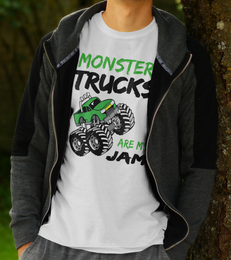 Monster Trucks Are My Jam Classic Green Racing Adventure T-Shirt