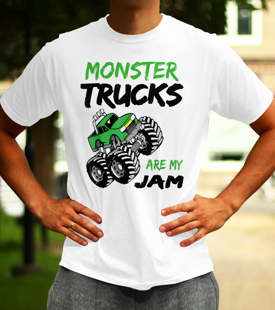 Monster Trucks Are My Jam Classic Green Racing Adventure T-Shirt