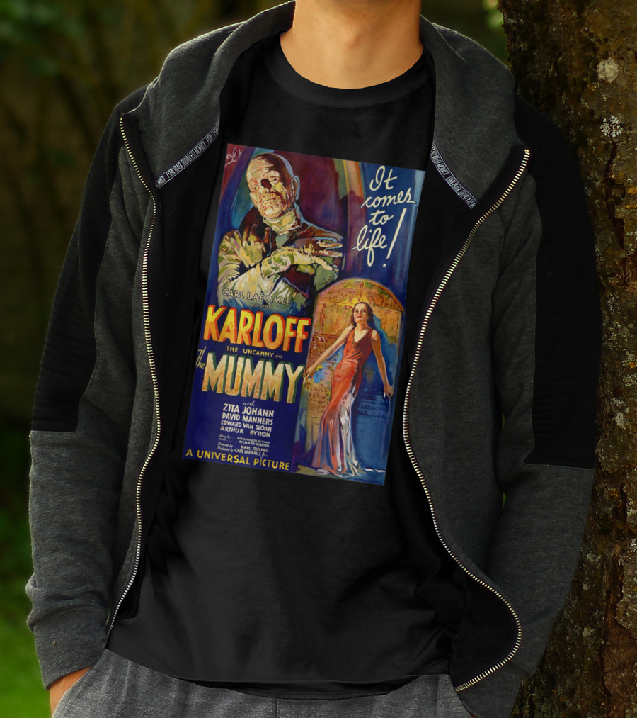 Karloff The Mummy It Comes To Life Carl Laemmle Universal Picture Monster Movie Classic Horror T-Shirt