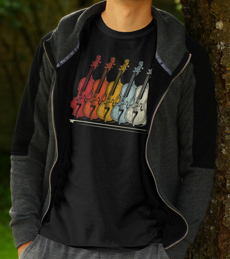 Classic Cello Rainbow Musical Instrument T-Shirt