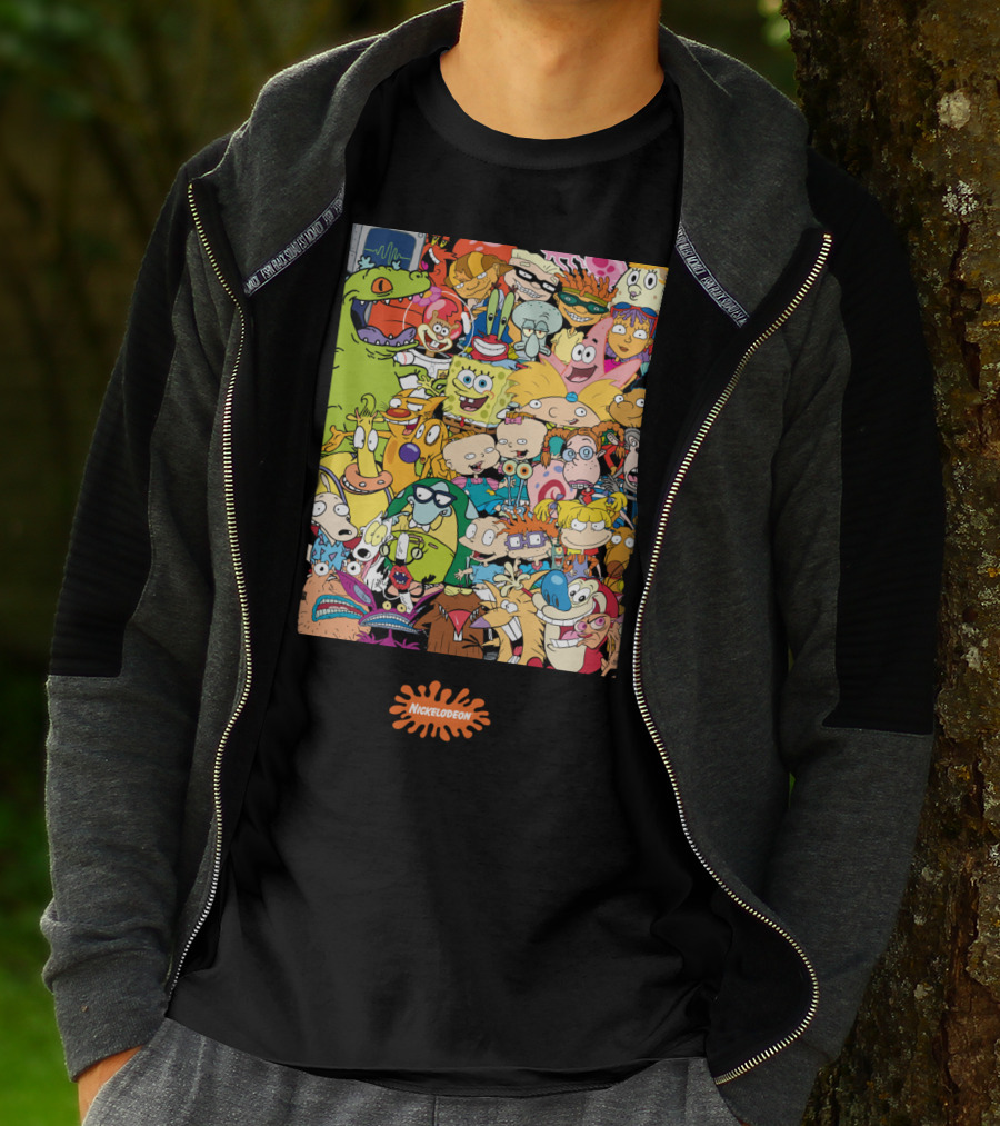 Nickelodeon Classic 90s Cartoon Character Collage T-Shirt