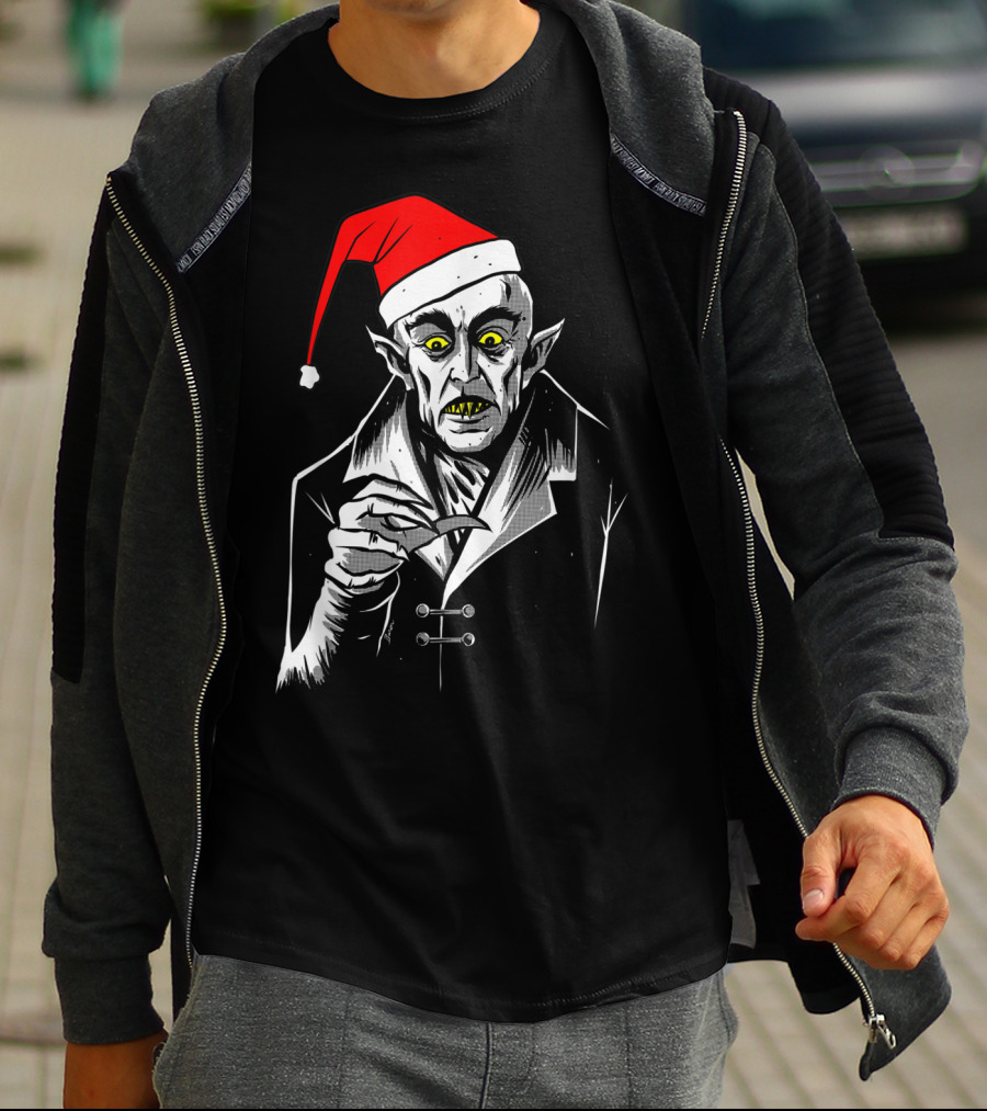Nosferatu Vampire Santa Christmas Clause T-Shirt