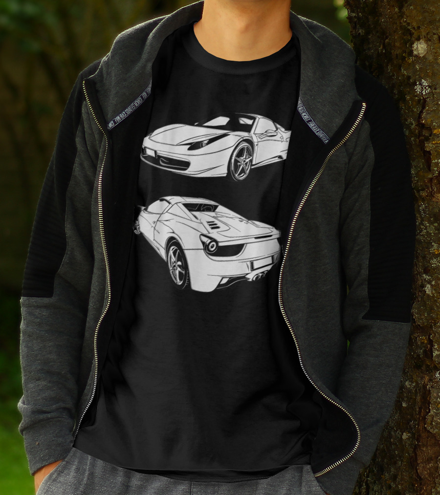 Italian Classic Car Super Cars Ferrari Street Drag T-Shirt
