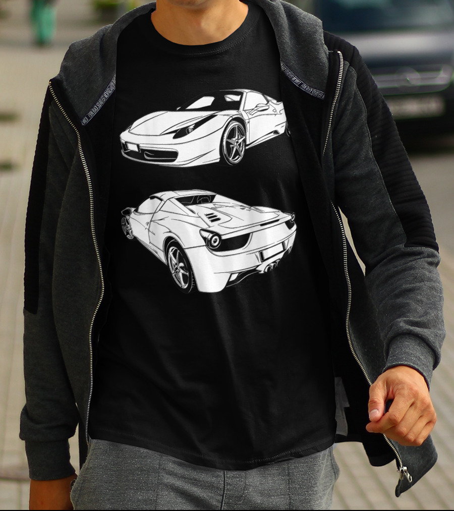 Italian Classic Car Super Cars Ferrari Street Drag T-Shirt