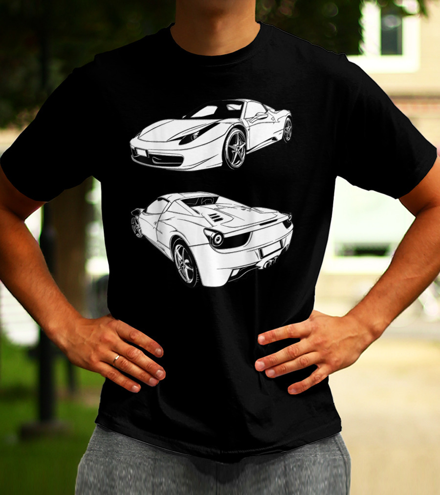 Italian Classic Car Super Cars Ferrari Street Drag T-Shirt