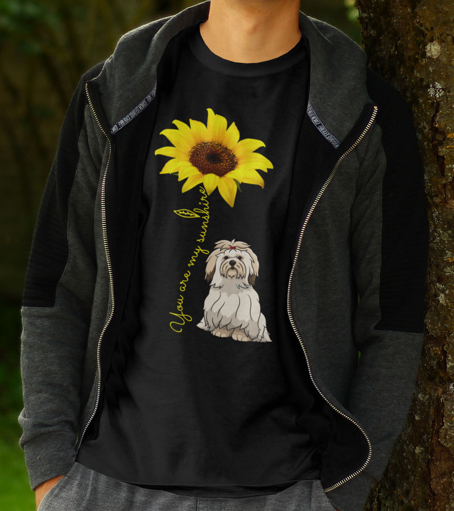 Lhasa Apso Mom You Are My Sunshine Sunflower T-Shirt