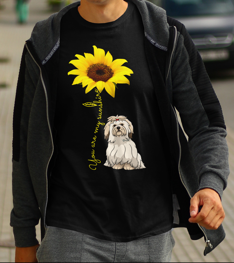 Lhasa Apso Mom You Are My Sunshine Sunflower T-Shirt