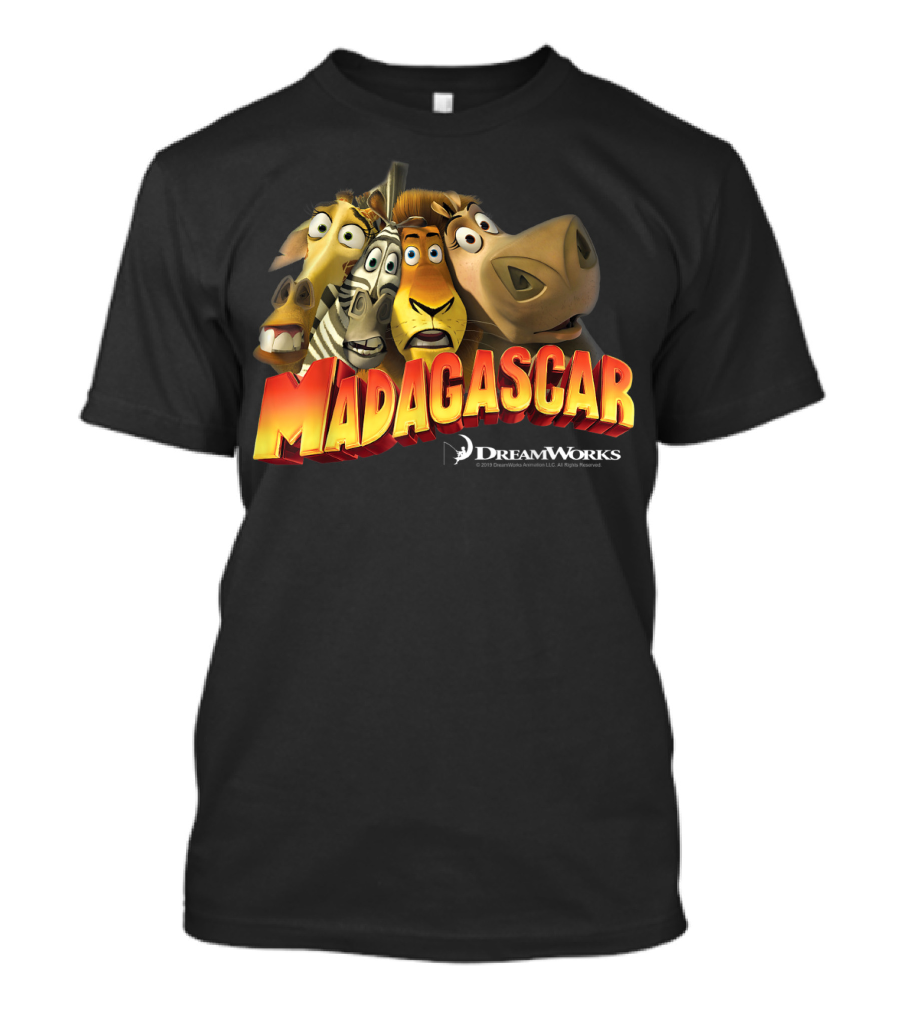 Madagascar DreamWorks Movie Characters Squished Group Shot T-Shirt