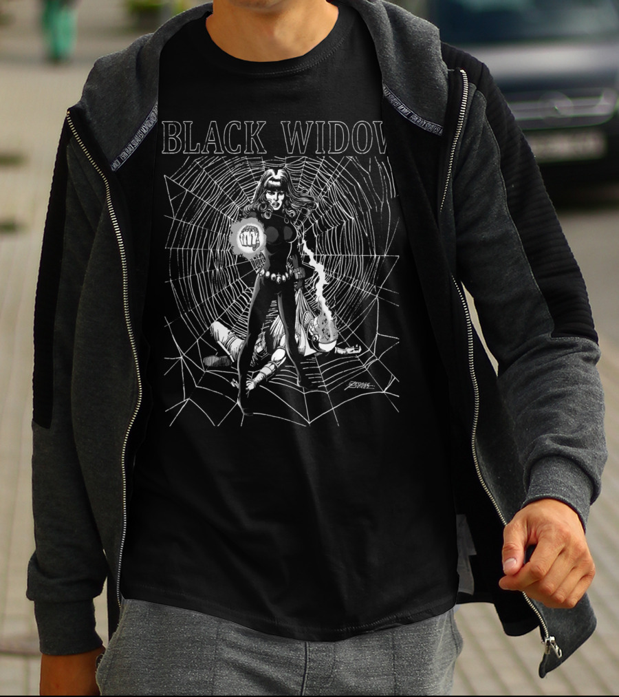 Black Widow Marvel Tonal Cover Comic T-Shirt