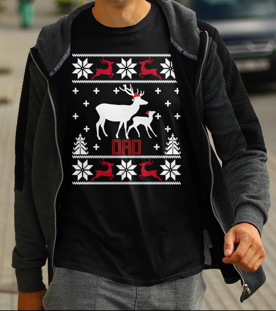 Dad Deer Santa Christmas T-Shirt