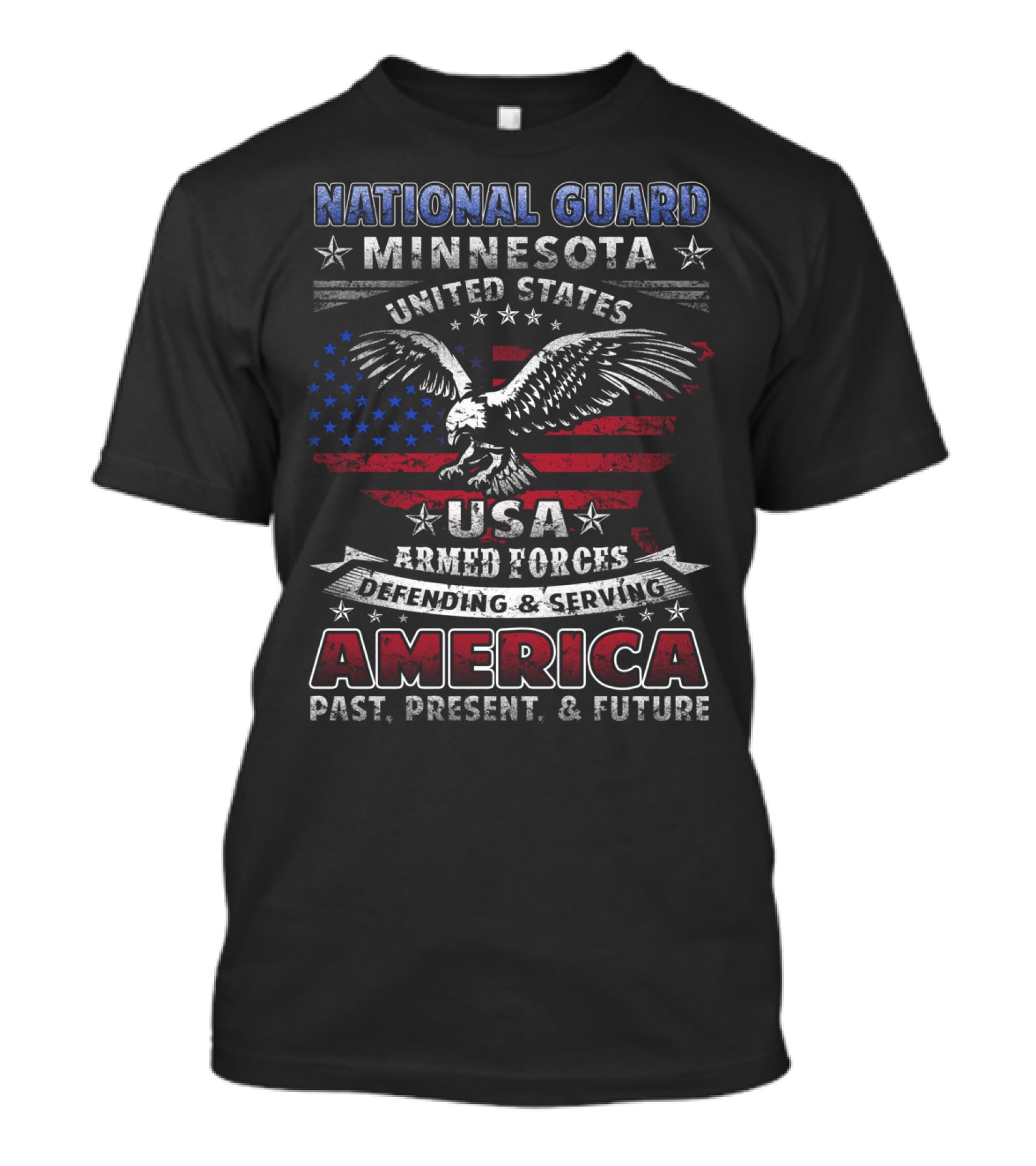 National Guard Minnesota United States USA Armed Forces Defending Serving America Past Present Future T-Shirt