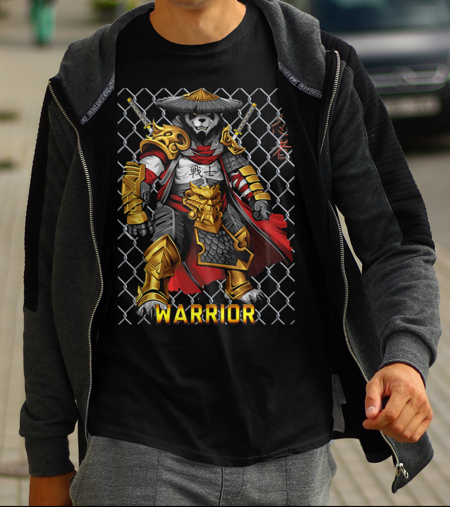 Warrior Panda Samurai Cage Fight Armor T-Shirt