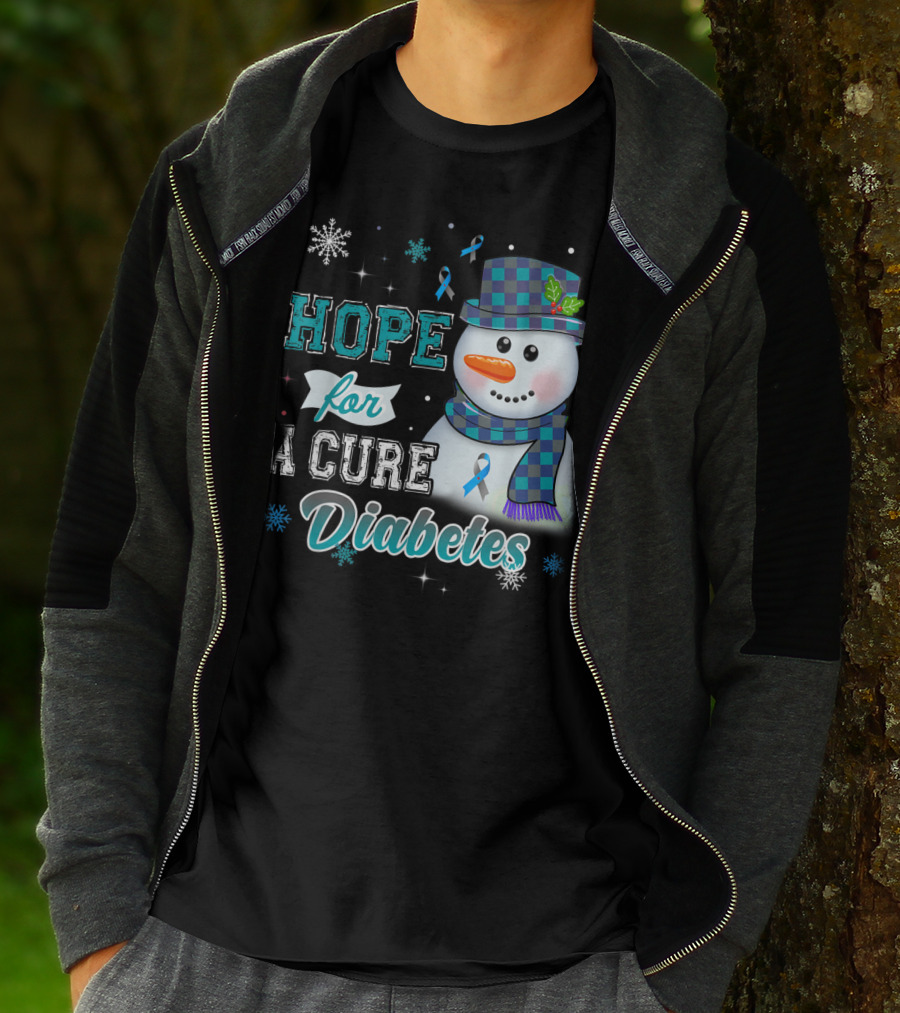 HOPE FOR A CURE DIABETES Snowman T-Shirt