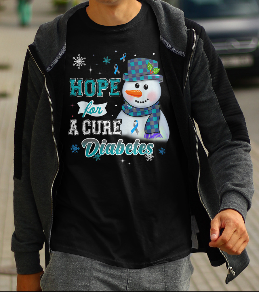 HOPE FOR A CURE DIABETES Snowman T-Shirt
