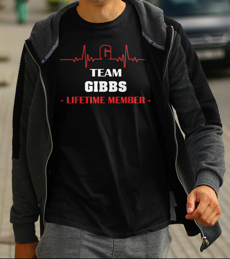 Team Gibbs Lifetime Member Heartbeat T-Shirt