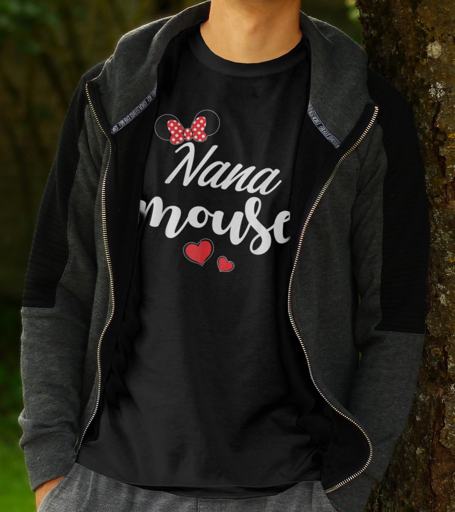 Nana Mouse With Polka Dot Bow And Red Hearts T-Shirt