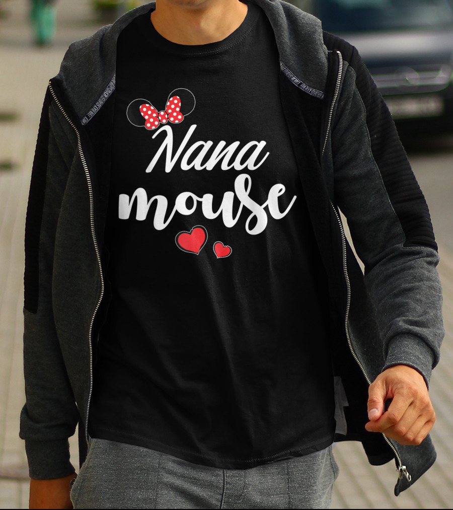Nana Mouse With Polka Dot Bow And Red Hearts T-Shirt