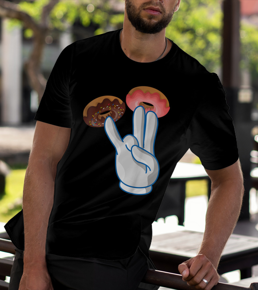 2 In The Pink 1 In The Stink Hand Gesture With Two Sprinkle Donuts Dark Humor T-Shirt