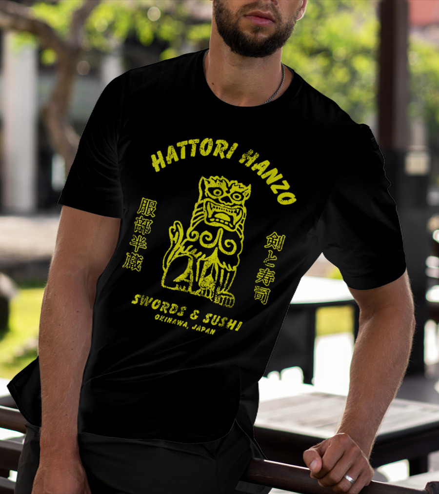 Hattori Hanzo Swords And Sushi Okinawa Japan Lion T-Shirt