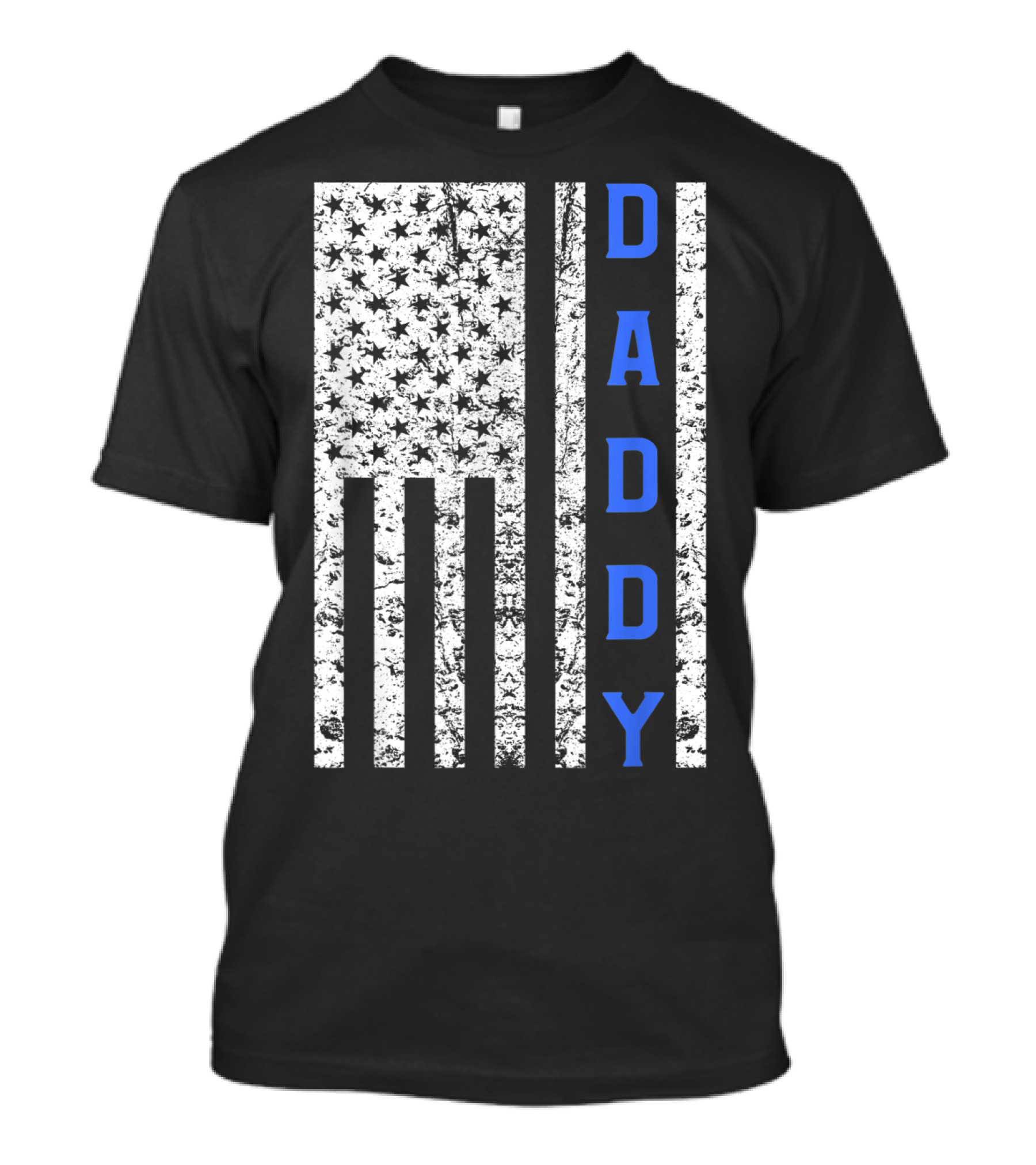 American Flag Thin Blue Line Daddy Cop Dad T-Shirt