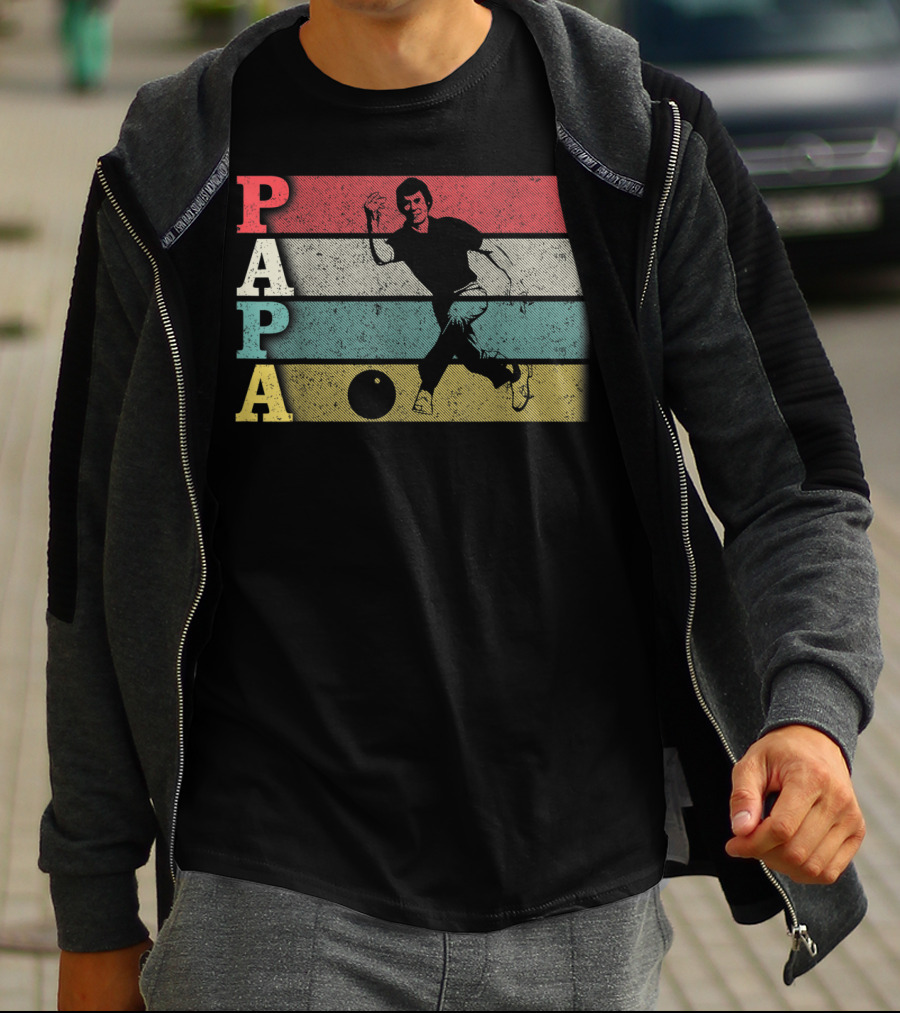 Papa Vintage Bowling Funny DadFather's T-Shirt