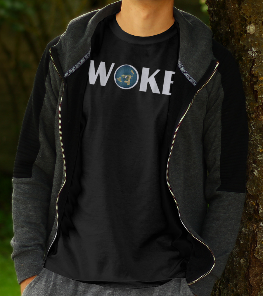 Woke Flat Earth Society Map Planet Earth T-Shirt