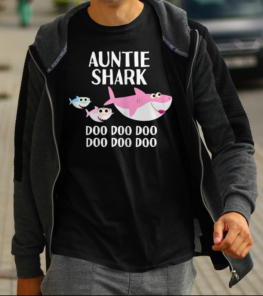 Auntie Shark Doo Doo Mother's Day Catchy Family Fun T-Shirt