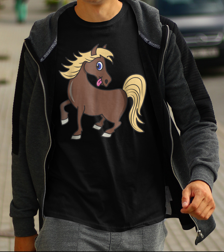 Cute Funny Brown Pony With Blonde Mane T-Shirt