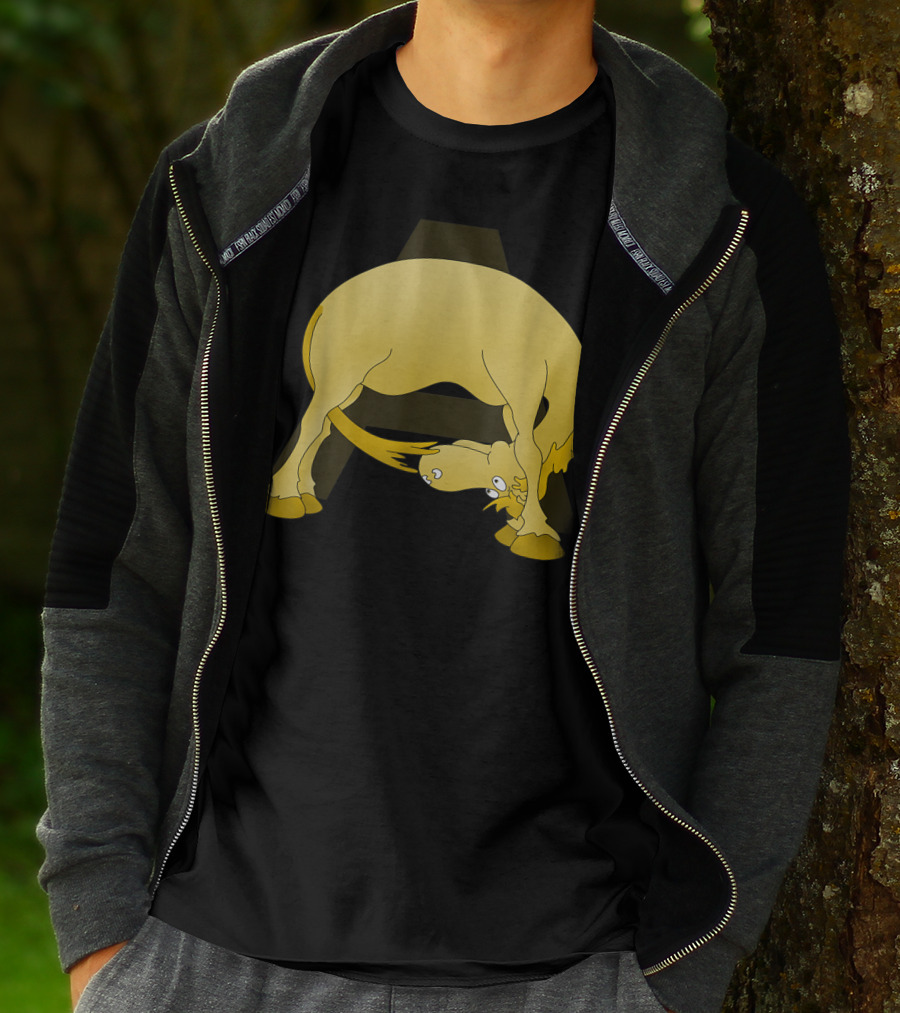 Cute Pony Monogram Cartoon Horse Letter A T-Shirt