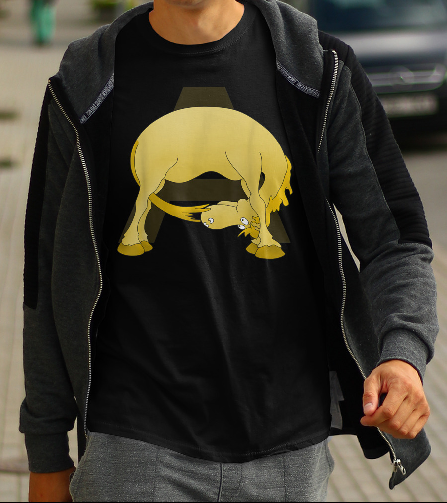 Cute Pony Monogram Cartoon Horse Letter A T-Shirt