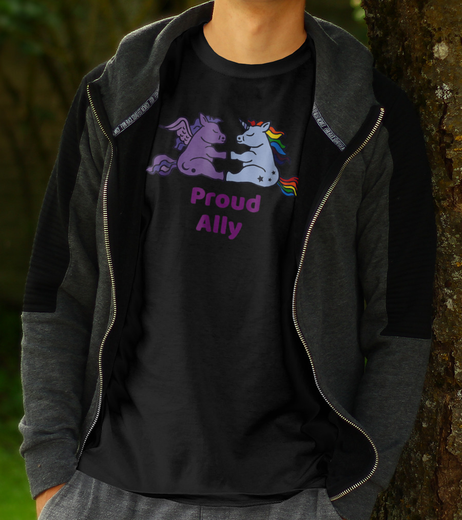 Proud Ally Cute Unicorn Winged Horse T-Shirt