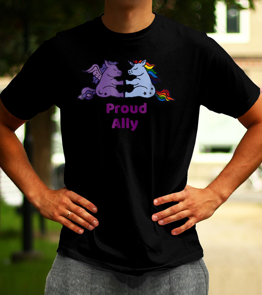 Proud Ally Cute Unicorn Winged Horse T-Shirt