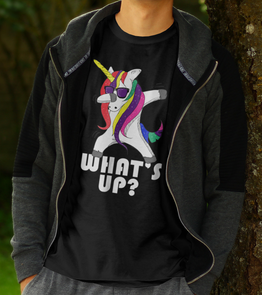 Dabbing Unicorn Rainbow Horse What's Up? T-Shirt