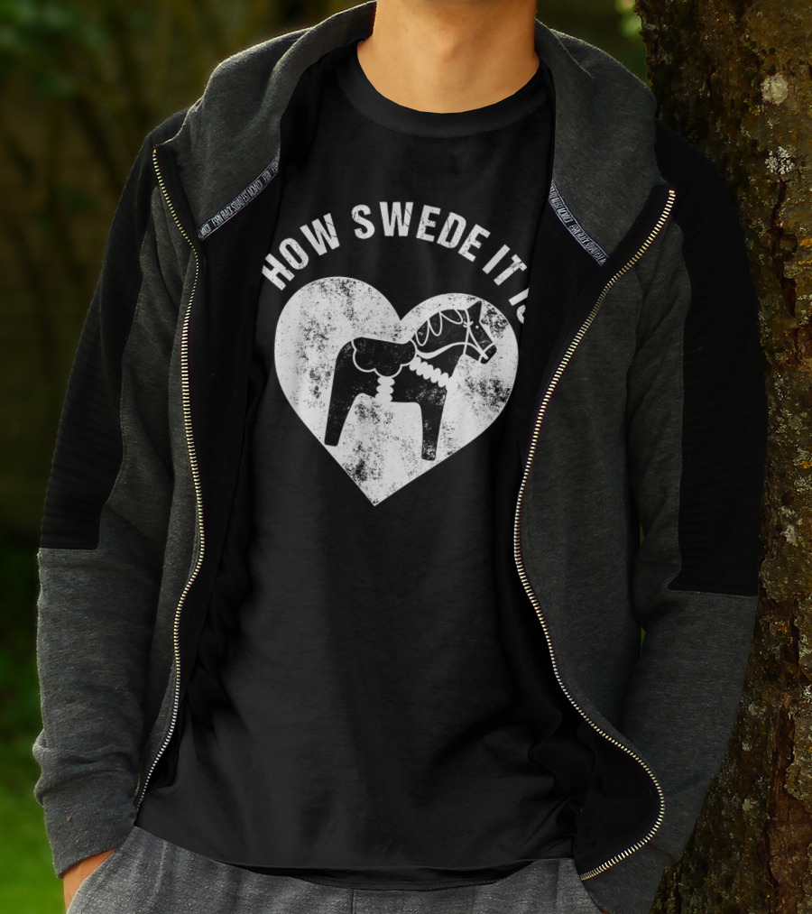 How Swede It Is Dala Horse Heart Valentine's Day T-Shirt
