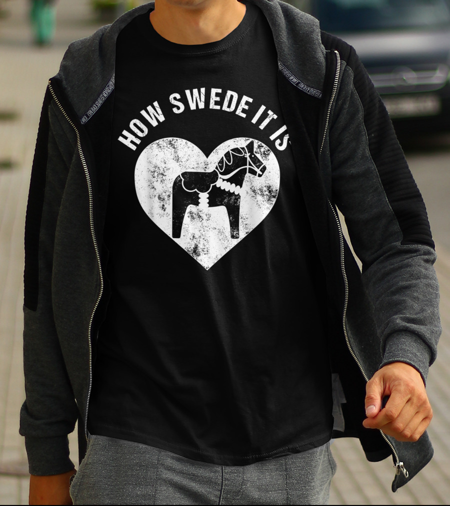 How Swede It Is Dala Horse Heart Valentine's Day T-Shirt