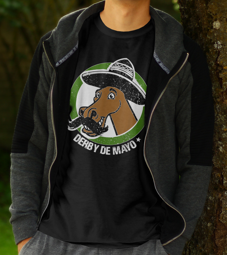 Derby De Mayo Cinco De Mayo Mustached Horse In Sombrero T-Shirt